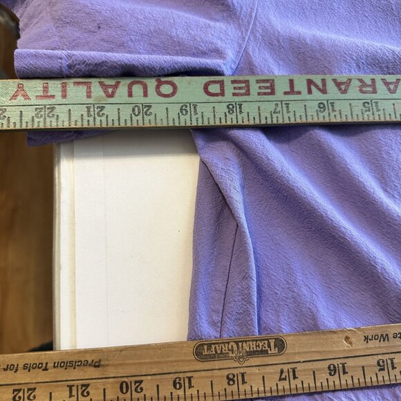 Appleseeds Womens Lavender Midi Dress Shift Full Button Large Cotton Modest - Picture 7 of 8